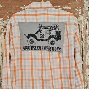 unique Flannel with Patch on the back L